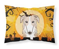 Carolines Treasures BB1786PILLOWCASE Halloween Borzoi Fabric Standard Pillowcase, Large, Multicolor