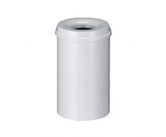 V-Part Selbstlöschender Papierkorb aus Metall, 20 L, grau
