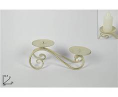 Zwei Esse Kerzenleuchter mit 2 Brennern, antikes Eisen, 10,5 cm, Mehrfarbig