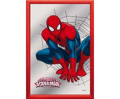 empireposter - Spiderman - Web, Squat - Größe (cm), ca. 20x30 - Bedruckter Spiegel, NEU - Beschreibung: - Bedruckter Wandspiegel mit rotem Kunststoffrahmen in Holzoptik -