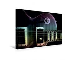 Premium Textil-Leinwand 45 cm x 30 cm quer, RAINBOW - Gitarre | Wandbild, Bild auf Keilrahmen, Fertigbild auf echter Leinwand, Leinwanddruck: Gitarre in Low-key Fotografie dargestellt (CALVENDO Kunst);CALVENDO Kunst