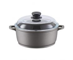 Berndes Bonanza Induction Kochtopf mit Glasdeckel und Silikon-Thermogriffen 24 cm, robuster Aluguss, Antihaftversiegelung, Induktion, 4,0 Liter