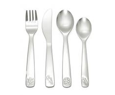 Zilverstad Kinderbesteck FuÃball 4tlg Edelstahl, Silber, 160/169/160/141 mm