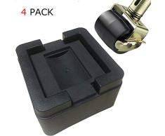 MEETWARM Betterhöhung für Bett, Stuhl, Sofa, Tisch (schwarz), 4 Stück 3 Caster schwarz