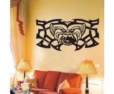 INDIGOS 4052166015905 Wandtattoo w122 Fledermaus, Kopf, Tribal Wandaufkleber 80 x 42 cm, blau