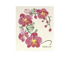 More Joy – umweltfreundliche schwedische Geschirrtücher, Gartenmotiv, 2 Stück Orchidee