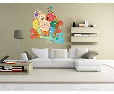INDIGOS KAR-Wall-clm024-70 Wandtattoo fÃ¼rs Kinderzimmer clm024 - Lustige kleine Monster - Einzigartige Menschliche - Wandaufkleber 70 x 77 cm