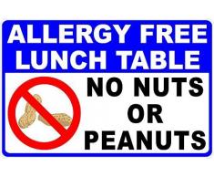 amuseds Allergy Umsonst Tisch Schild. Keine Muttern Oder Peanuts 20,3 x 30,5 cm. Post für Nut Allergy Sicherheit