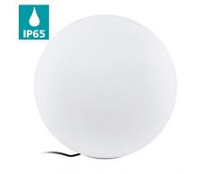 EGLO Garten Kugel Monterolo, 1 flammige Außenleuchte, Stehleuchte aus Kunststoff, Fassung: E27, Ø: 50 cm, IP65, weiß
