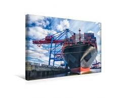 Premium Textil-Leinwand 45 x 30 cm Quer-Format Die Tahima - eines der größten Containerschiffe der Welt | Wandbild, HD-Bild auf Keilrahmen, Fertigbild auf hochwertigem Vlies, Leinwanddruck von Gabriele Krug