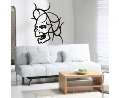 INDIGOS 4052166009546 Wandtattoo w107 Totenkopf, Ornamente, Fantasy Wandaufkleber 120 x 96 cm, schwarz