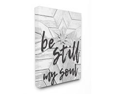 The Stupell Home DÃ©cor Collection Be Still My Soul Star Typographie Wandschild, Canvas, Mehrfarbig, 60.96 x 3.81 x 76.2 cm