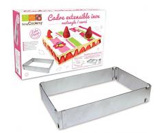 SCRAPCOOKING 1911Â Rahmen Nudelholz ausziehbar Rechteck Edelstahl Silber 29,5Â x 20Â x 6Â cm