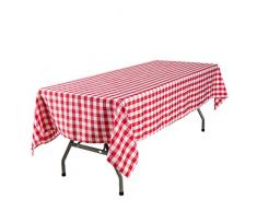 YRYIE Rechteckige Polyester-Tischdecken mit Karomuster für rechteckigen Tisch 60x120-Rectangle rot/weiß