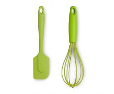 Zeal JSET22L Schneebesen und Pfannenwender, antihaftbeschichtet, Silikon, Limettengrün, 2-teiliges Set