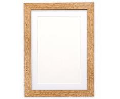 Montiert Breite Konfetti Holz Rahmen Range Fotorahmen | Bilderrahmen | Poster - m-wd-cnfeti-rnge-2-parent, Oak with White Bespoke Mount, A2 for A3 Pictures