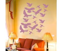 INDIGOS 4052166093842 Wandtattoo w493 Vögel Wandaufkleber 120 x 114 cm, violett