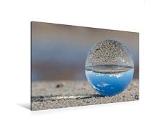 Premium Textil-Leinwand 120 cm x 80 cm quer DÃ¤nemark / Vejers / Strand / Glaskugel