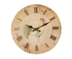 Premier Housewares Wanduhr Home To Roost Hahnenmotiv, 29 cm