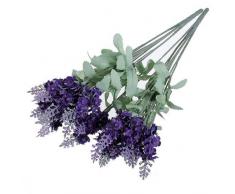 Broadfashion 1 x 10 Köpfe Künstlicher Lavendel Seide Blume für Blumensträuße Hochzeit Home Party Decor Dunkelviolett