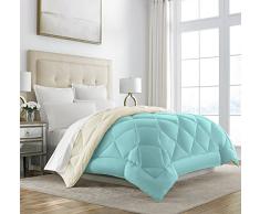 Sleep Restoration Daunendecke – wendbar – Ganzjahreszeiten Hotelqualität Luxus hypoallergen – Twin/Twin XL – Aqua/Elfenbein