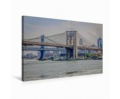 Premium Textil-Leinwand 75 x 50 cm Quer-Format New York Brooklyn Bridge | Wandbild, HD-Bild auf Keilrahmen, Fertigbild auf hochwertigem Vlies, Leinwanddruck von Oliver Pinkoss Photostorys