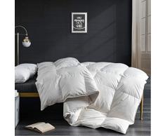 Apsmile Bettdecke aus 100 % Bio-Baumwolle mit Gänsedaunen Traditionell Queen Thick Comforter weiß