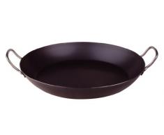 Pentole Agnelli Pfanne für Paella, aus Eisen, mit 2 Griffen aus Edelstahl, Schwarz 48 cm schwarz