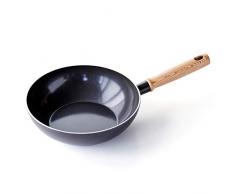 GreenChef Wok-Brat-Pfanne 24-cm Ø mit Keramik-Beschichtung Anti-Haft-beschichtet für alle Herd-Arten geeignet Spülmaschinen-fest Induktion Gas Elektro