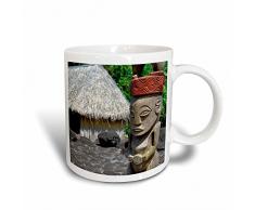 3dRose Französisch-Polynesien, Tahiti, Tiki Tempel park-oc13 cmi0113-cindy Miller Hopkins-Magic verwandelt Becher, Keramik, Schwarz/Weiß, 10,16 x 7,62 x 9,52 cm