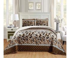 Chezmoi Collection Micromink Sherpa Wendebettwäsche, 3-teilig Modern Queen Blumenblätter