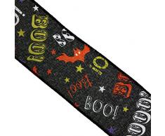 Reliant Ribbon 93023W-031-40F Boo Bats Halloween Wired Edge Band, schwarz, 2-1/2 Inch X 10 Yards