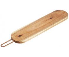 Ein domo pv-liv-3043 Point-Virgule Akazienholz Servierbrett mit Kupfer Griff 60 x 12 x 2 cm, Multiplex, braun