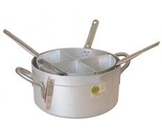 Pardini Kasserolle Mittel mit 4 Spalten, Aluminium, Grau, 32 cm