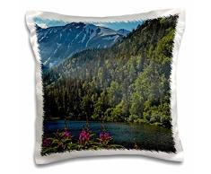 3dRose PC 224772 _ 1 Funny lila Octopus Schreiben I Love You mit Herz und Tinte Kissen Fall, 40,6 x 40,6 cm