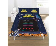 Unbekannt Space Invaders Bettwäsche-Set, Polycotton, Mehrfarbig, Doppelbett