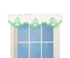 Simhomsen Irisches Kleeblatt Küchen-Vorhang Volant für St. Patricks Day und Frühling, Bestickt mit Kleeblatt W 60 × L 16 cremefarben