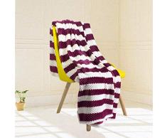 Ghome Weiche, Flauschige Decke, Überwurfdecke, warm, Flauschiger Plüsch, Mikrofaser, Minky, Ganzjahresdecke, Bett, Couch, Geburtstagsgeschenk, 127 x 152 cm Art Deco 50X60 in rot