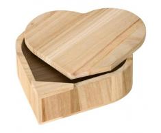 Artemio VIBC15 Holzkiste Herz mit drehbarem Deckel, Beige, 15 x 4 x 13 cm