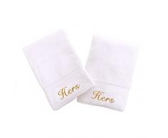 Linum Home Textiles Handtuch, Bestickt, goldfarben Sie & Sie One Size Weiß/Gold