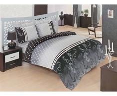 Eponj Home Bettwäsche-Set für Doppelbett 200 x 200 cm Grigio Nero Bianco