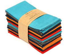 Ruvanti Mehrfarbige Stoffservietten, Leinen-Servietten, Küchen-Design, aus Baumwolle, 45,7 x 45,7 cm, weich und bequem, langlebige Hotelqualität Mehrfarbig