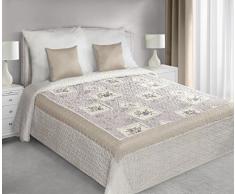 Eurofirany Tagesdecke Bettüberwurf Steppdecke Mehrfarbig Blumen Landhaus Überwurf Muster Schlafzimmer Wohnzimmer Kinderzimmer Couchdecke Decke 220x240cm Lila CHON/P/ADA/WRZOS