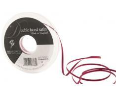 Berisfords 3501 Doppelseitiges Satinband, 30 m x 3 mm, Burgunderrot