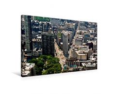 Calvendo Premium Textil-Leinwand 90 cm x 60 cm quer, EIN Motiv aus dem Kalender Ansichten Einer Stadt: New York | Wandbild, Bild auf Keilrahmen, Fertigbild auf The Flatiron Building Orte Orte