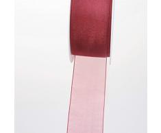 Deko und Band 53736 - Organzaband mit Webkante - 38mm 50m col. 69 Bordeaux - 53736-38-50-69
