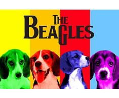 Buyartforless The Beagles by Robert Downes 24x36 Art Print Poster Dog Lovers Humor Retro Pop Style