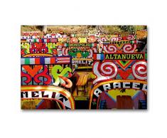 Premium Textil-Leinwand 90 x 60 cm Quer-Format Schwimmende Gärten in Xochimilco | Wandbild, HD-Bild auf Keilrahmen, Fertigbild auf hochwertigem Vlies, Leinwanddruck von Michaela Schiffer