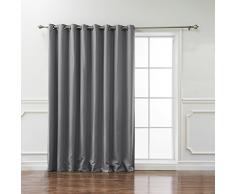 Best Home Fashion breiter Verdunkelungsvorhang (wärmeisolierend – Antik Bronze Tülle Top – Grau – 254 cm W x 213,4 cm L – (1 Panel)