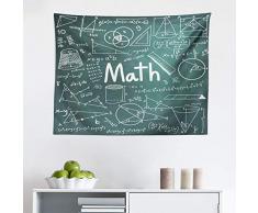 Lunarable Mathematik Klassenzimmer Tapisserie, Schultafel voller Zeichnungen, Formeln Theorie, Mathematikunterricht, Textil Wand hängende Dekoration für Schlafzimmer, Wohnzimmer, Schlafzimmer, Wohnzimmer, Blaugrün, Textil, Multi 1, 28 W By 23 L